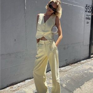 Lioness Light Yellow Women's Pants & Vest Set